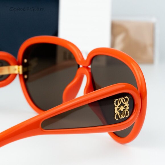 Loewe Women Sunglasses Shiny Orange Brown Pilot LW40132I 42E NEW AUTHENTIC - Picture 5 of 10